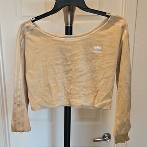 Adidas Cream Crop Blouse Relaxed Fit